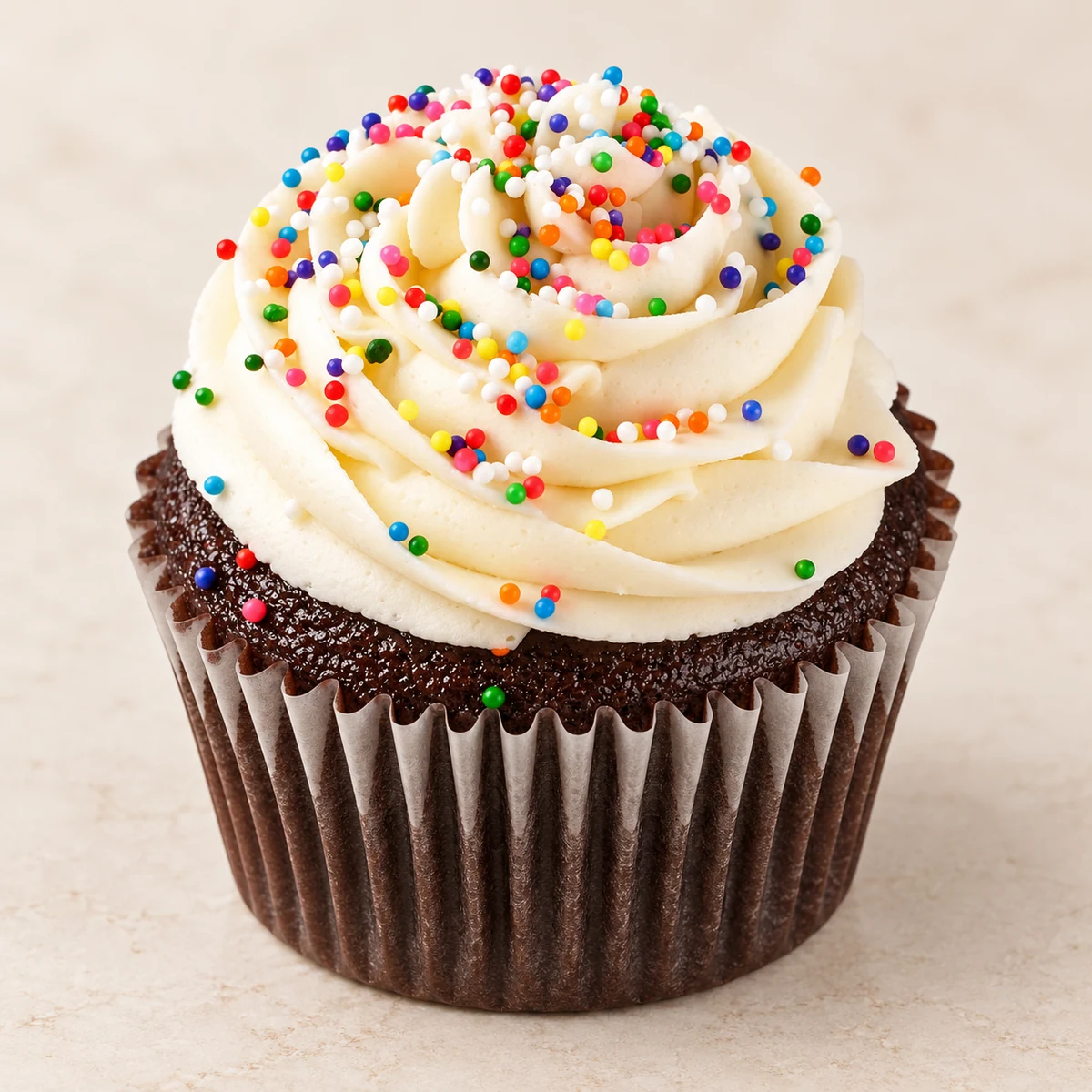 Chocolate Vanilla Sprinkle cupcake