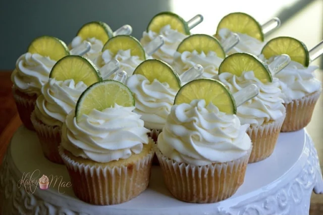 Lime-topped cupcake collection by Kakey Mae. A fresh slice of lime tops each cupcake in this coordinated collection.